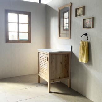 Cedar Wood Bathroom Vanity Cabinet - 60 cm / 24" - 7