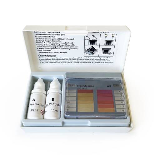 ChemBio PH ve Klor Test Kiti Havuz 0-5mg/l(ppm) Klor ve 6.8-8.2 PH - 6