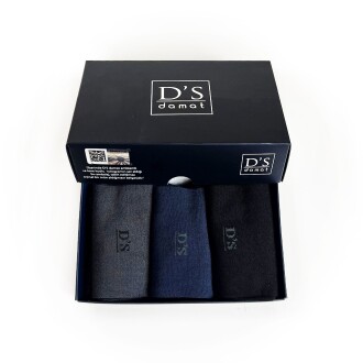 D'S Damat Bambu 3lü Çorap Set Gri Siyah Lacivert - 7