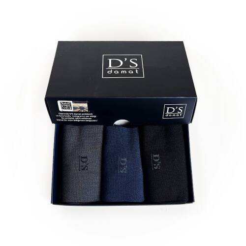 D'S Damat Bambu 3lü Çorap Set Gri Siyah Lacivert - 7