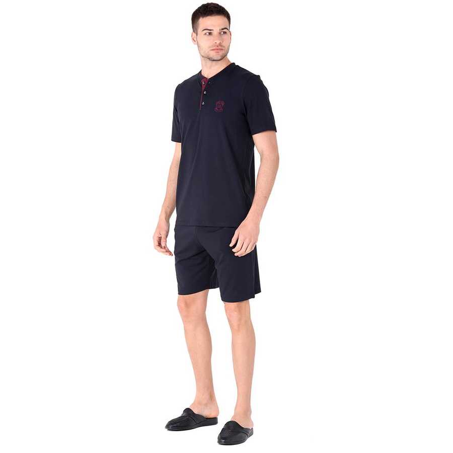 D's Damat Şort Tişört Pijama Takımı Lacivert