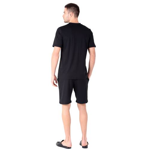 D'S Damat Şort Tişört Pijama Takımı Siyah - 3