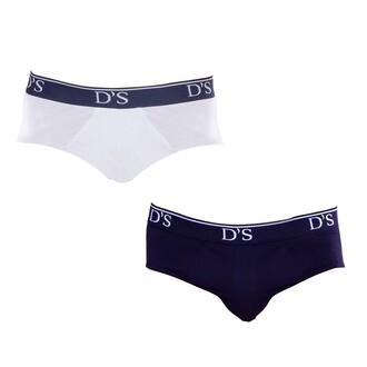 D'S Damat - D'S Damat Classic Slip Pack of 2 White and Dark Blue