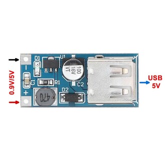 DC-DC Boost Modül (0.9V~5V) to 5V 600MA USB Boost Devre Kartı - Thumbnail