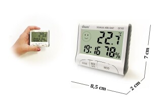 Diwu DC102 In-Out Thermometer Moisture Meter with Clock - 7