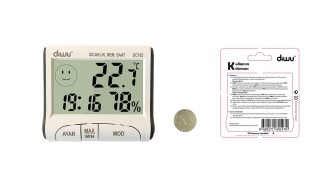 Diwu DC102 In-Out Thermometer Moisture Meter with Clock - 8