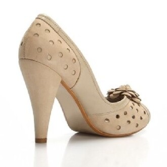 Deda Bayan Bej Süet Topuklu Ayakkabı 524 - 2