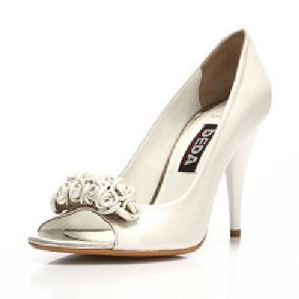 Deda - Deda Bayan Çiçek Detaylı Beyaz Hakiki Deri Topuklu Ayakkabı 38 -- DEFOLU