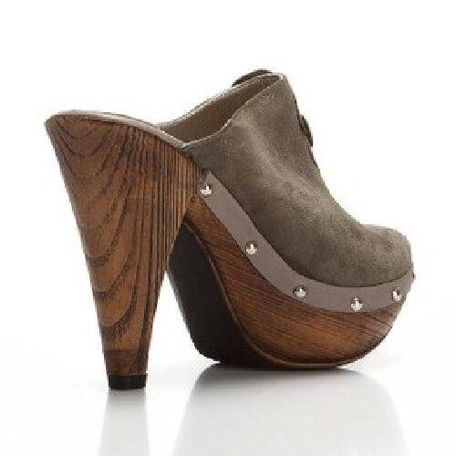 Deda Bayan Işıltılı Taş Detaylı Gri Süet Terlik 616 - 3