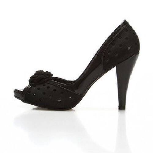 Deda Bayan Siyah Süet Topuklu Ayakkabı 524 - 2