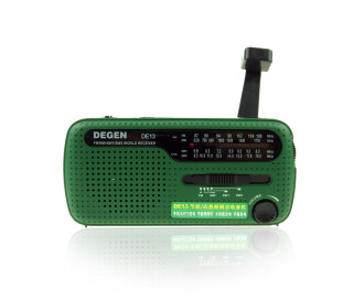 DEGEN DE-13 Solar Radio Crank Dinamo FM MW SW1 SW2