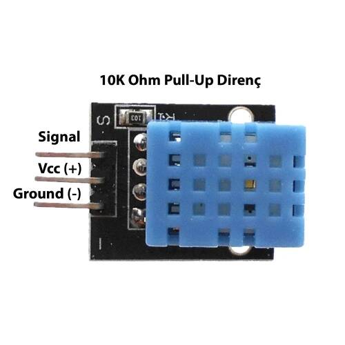 DHT11 Sıcaklık Isı ve Nem Sensörü Dijital KY-015 - 5