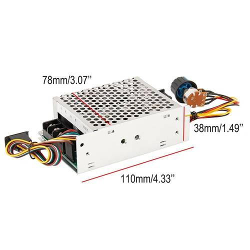 Dijital Göstergeli Takometreli Çift Yönlü İleri Geri DC Motor Hız Regülatörü 40A 12V24V36