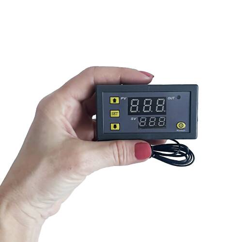 Dijital Sıcaklık Kontrol Termostatı Çift Ekranlı 12V - 3