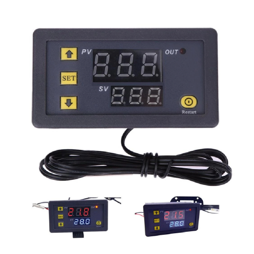 Dijital Sıcaklık Kontrol Termostatı Çift Ekranlı 12V - 8