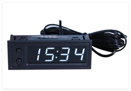 Dijital Termometre Voltmetre ve Saat Komponent Led 22mm Beyaz - 1