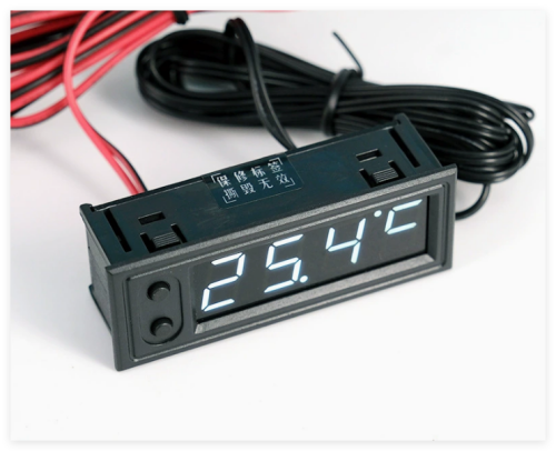Dijital Termometre Voltmetre ve Saat Komponent Led 22mm Beyaz - 2