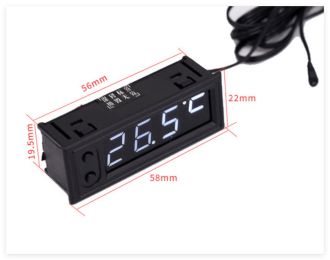 Dijital Termometre Voltmetre ve Saat Komponent Led 22mm Beyaz - 3