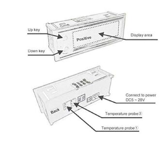 Dijital Termometre Voltmetre ve Saat Komponent Led 22mm Beyaz - 6