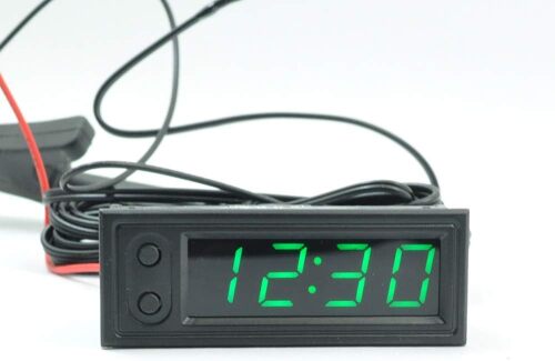 Dijital Termometre Voltmetre ve Saat Komponent Led 22mm Yeşil - 1