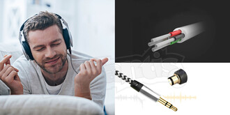 Diwu AUX Stereo 3.5mm Data Ses Örgü Kablo Beyaz - Thumbnail