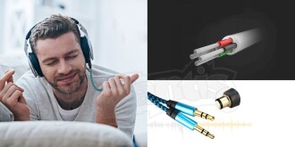 Diwu AUX Stereo 3.5mm Data Ses Örgü Kablo Mavi - 8