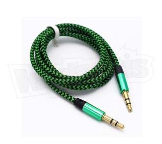 Diwu AUX Stereo 3.5mm Data Ses Örgü Kablo Yeşil - 4