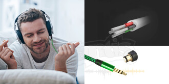 Diwu AUX Stereo 3.5mm Data Ses Örgü Kablo Yeşil - 8