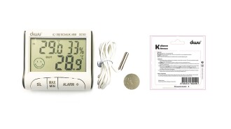 Diwu DC103 İç Dış Max-Min Prob Termometre Nem Ölçer 5 Yıl Garantili - 8
