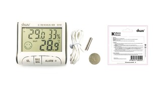 Diwu DC103 In-Out Min-Max Probe Thermometer Moisture Meter, Hygrometer - 8