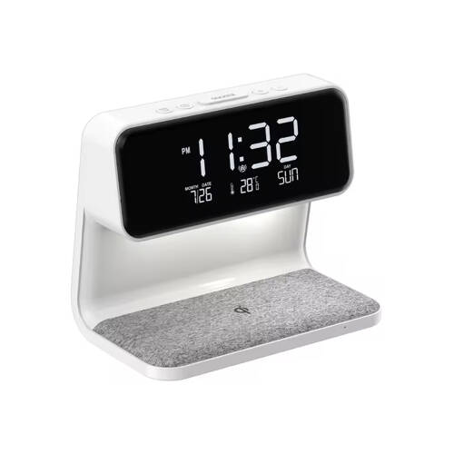 Diwu Dijital Işıklı Masa Saati ve Kablosuz Şarj Aleti  ADAPTÖRSÜZ- OUTLET - 1
