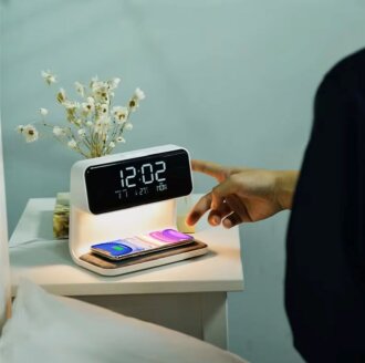 Diwu Dijital Işıklı Masa Saati ve Kablosuz Şarj Aleti  ADAPTÖRSÜZ- OUTLET - 3