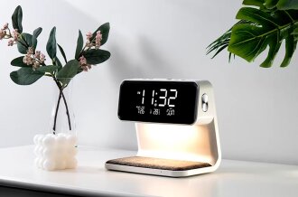Diwu Dijital Işıklı Masa Saati ve Kablosuz Şarj Aleti  ADAPTÖRSÜZ- OUTLET - 6