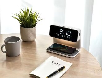 Diwu Dijital Işıklı Masa Saati ve Kablosuz Şarj Aleti  ADAPTÖRSÜZ- OUTLET - 7
