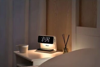 Diwu Dijital Işıklı Masa Saati ve Kablosuz Şarj Aleti - 2