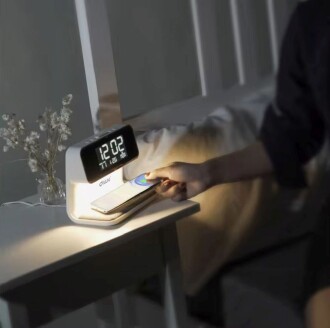 Diwu Dijital Işıklı Masa Saati ve Kablosuz Şarj Aleti - 4