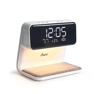 Diwu Digital Wireless Charging Bedside Lamp and Desk Clock