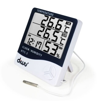 Diwu HTC-2 Problu Termometre Nem Ölçer Saat Takvim - 3