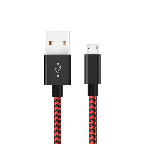 Diwu Micro USB Örgülü Yüksek Hızlı Şarj Kablosu Kırmızı