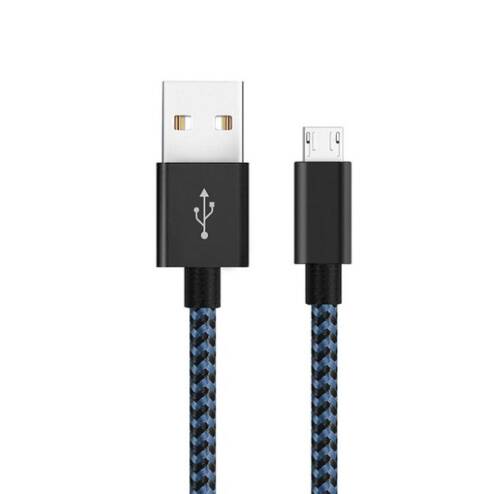 Diwu Micro USB Örgülü Yüksek Hızlı Şarj Kablosu Mavi - 1