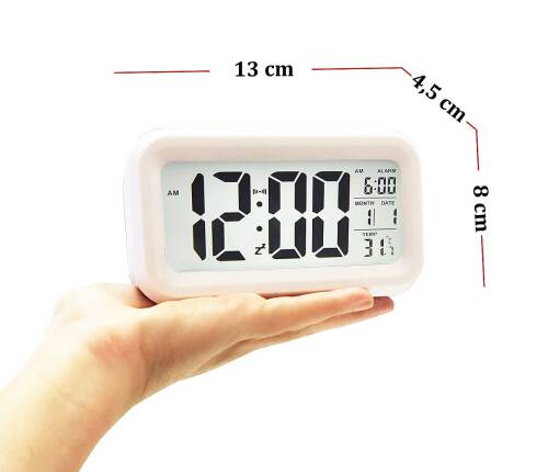 Diwu Optik Masaüstü Saat Takvim Termometre Beyaz - 7