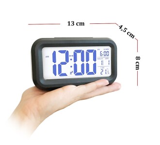 Diwu Optik Masaüstü Saat Takvim Termometre Siyah - 7