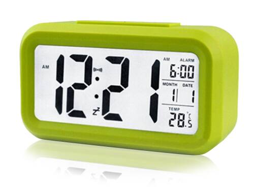 Diwu Optik Masaüstü Saat Takvim Termometre Yeşil - 1
