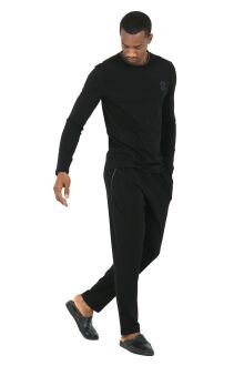 D'S Damat 4'lü Bisiklet Yaka Erkek Pamuk Pijama Takımı Damat Sandığı Çeyiz Seti Siyah - 3