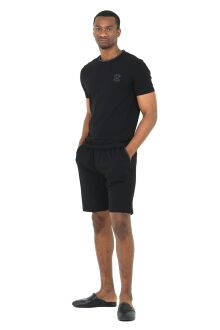 D'S Damat 4'lü Bisiklet Yaka Erkek Pamuk Pijama Takımı Damat Sandığı Çeyiz Seti Siyah - 5