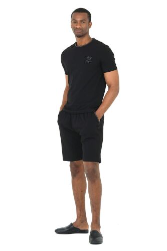 D'S Damat 4'lü Bisiklet Yaka Erkek Pamuk Pijama Takımı Damat Sandığı Çeyiz Seti Siyah - 5