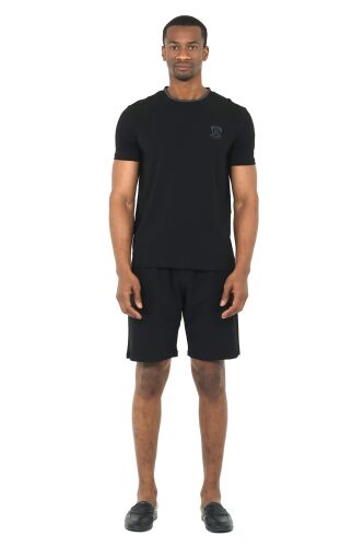 D'S Damat 4'lü Bisiklet Yaka Erkek Pamuk Pijama Takımı Damat Sandığı Çeyiz Seti Siyah - 6