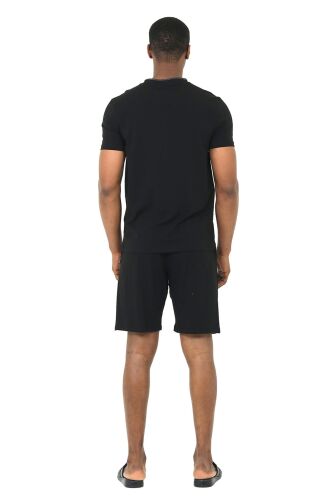 D'S Damat 4'lü Bisiklet Yaka Erkek Pamuk Pijama Takımı Damat Sandığı Çeyiz Seti Siyah - 7