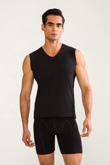 D'S Damat - D'S DAMAT Comfort V Yaka Kolsuz T-Shirt Siyah