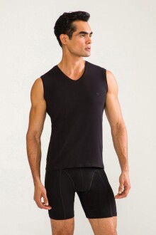 D'S DAMAT Comfort V Yaka Kolsuz T-Shirt Siyah - 2